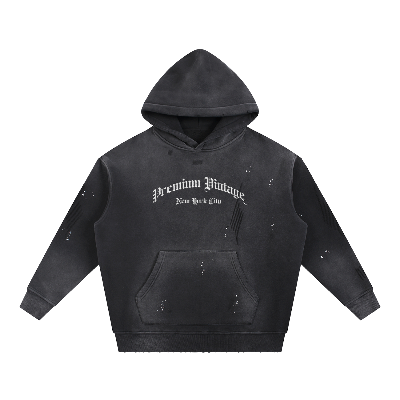Premium Vintage Hoodie — Black