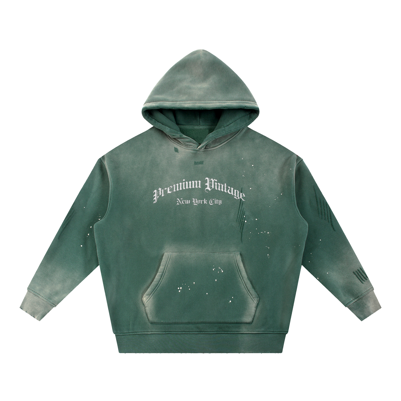 Premium Vintage Hoodie — Forest Green